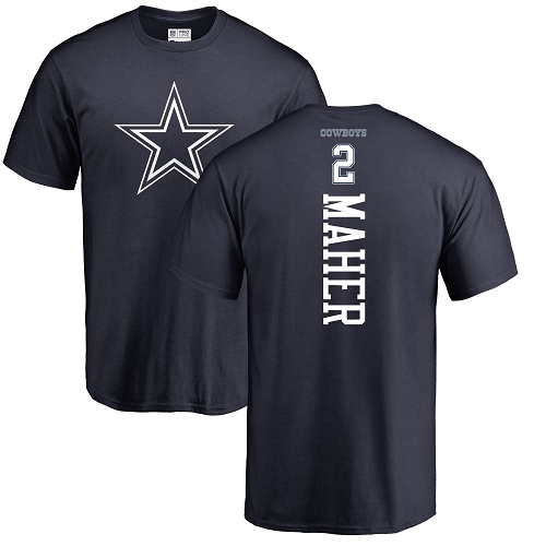 Men Dallas Cowboys Navy Blue Brett Maher Backer 2 Nike NFL T Shirt